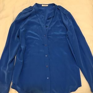 Equipment Royal Blue Silk Blouse